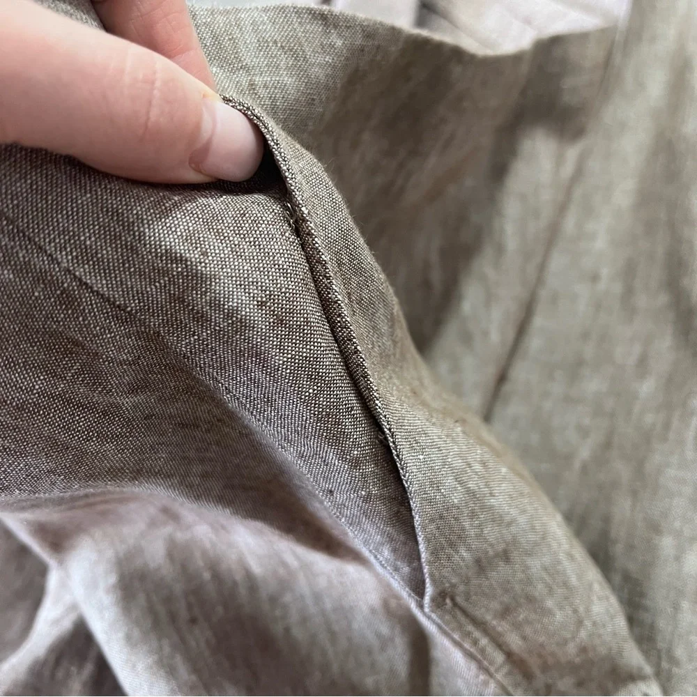 NEW J. Jill love linen beige pants w/ stretchy waist large TALL - Picture 7 of 8